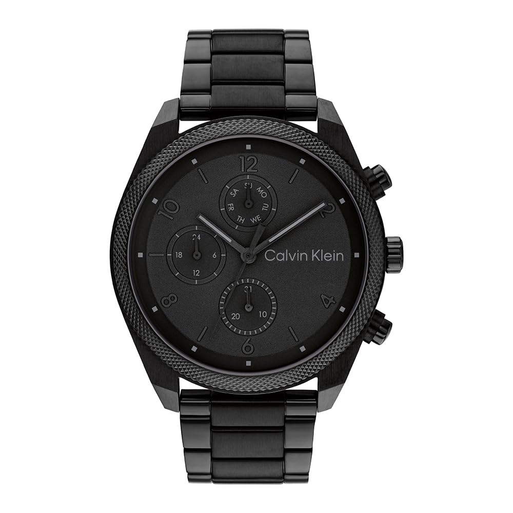 Calvin Klein Montre Analogique Multifunction à Quartz pour Homme Collection Impact avec Bracelet en Acier Inoxydable ou Cuir