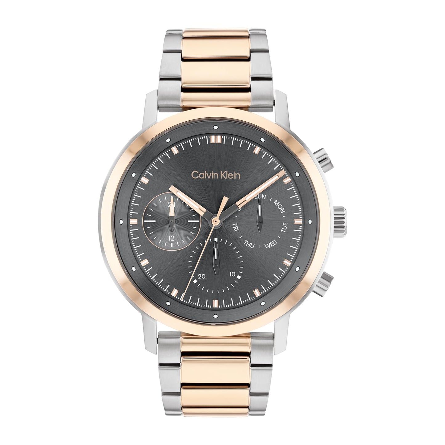 Calvin Klein Montre Analogique Multifunction à Quartz pour Homme Collection Gauge - Disponible avec Bracelet en Acier Inoxydable ou en Cuir
