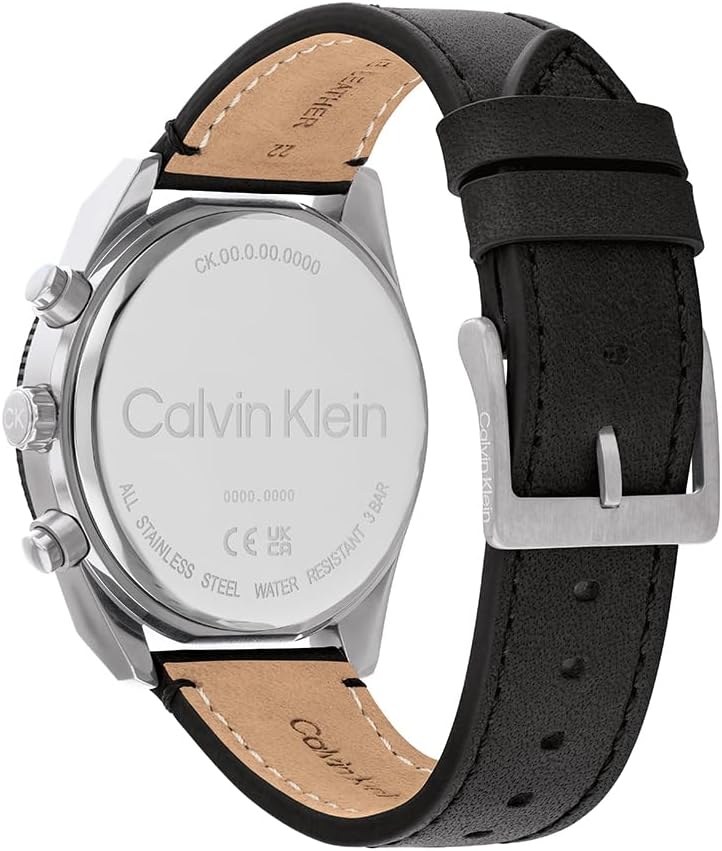 Calvin Klein Montre Analogique Multifunction à Quartz pour Homme Collection Impact avec Bracelet en Acier Inoxydable ou Cuir
