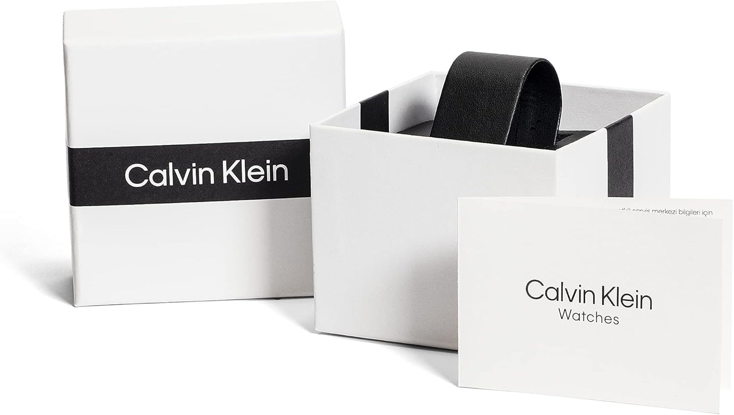 Calvin Klein Montre Analogique Multifunction à Quartz pour Homme Collection Impact avec Bracelet en Acier Inoxydable ou Cuir