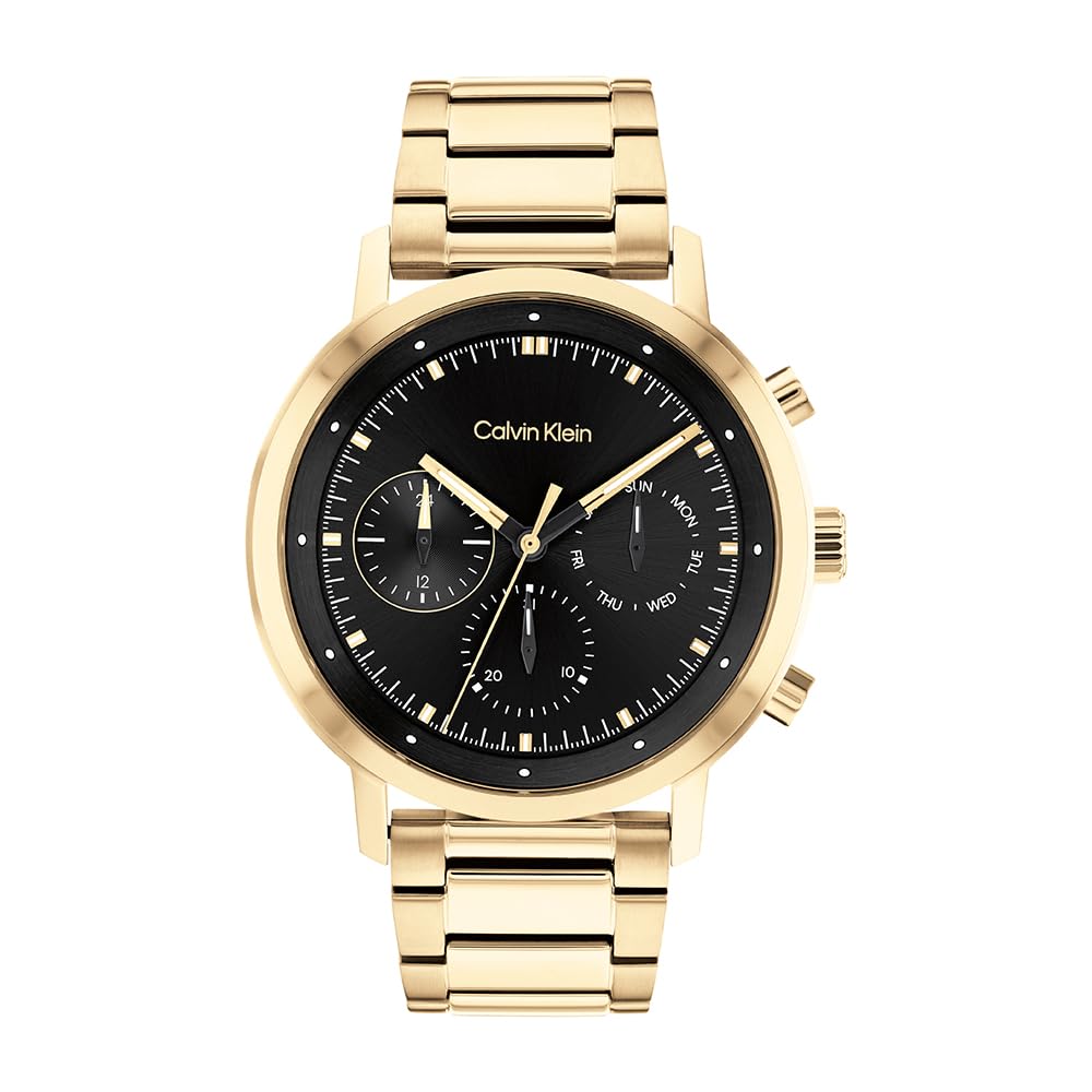 Calvin Klein Montre Analogique Multifunction à Quartz pour Homme Collection Gauge - Disponible avec Bracelet en Acier Inoxydable ou en Cuir