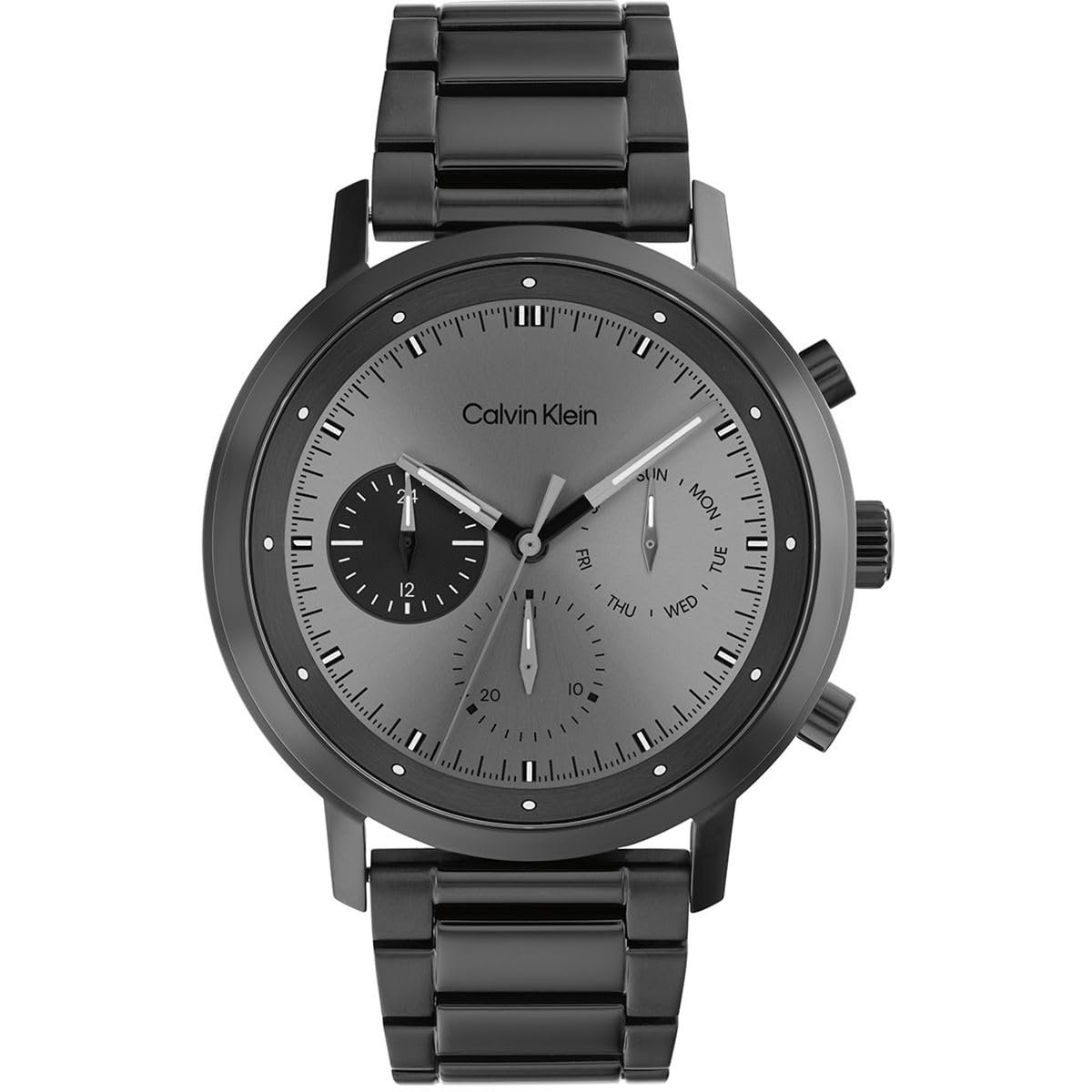 Calvin Klein Montre Analogique Multifunction à Quartz pour Homme Collection Gauge - Disponible avec Bracelet en Acier Inoxydable ou en Cuir