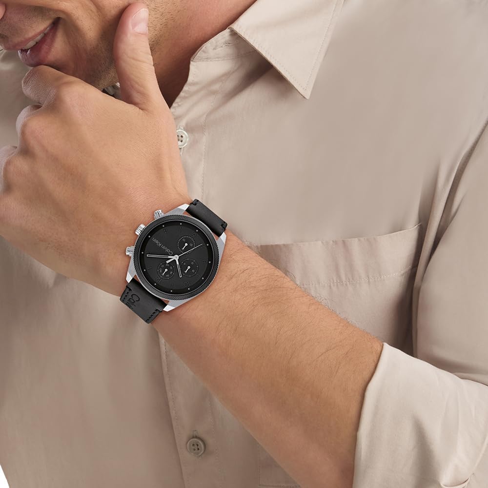 Calvin Klein Montre Analogique Multifunction à Quartz pour Homme Collection Impact avec Bracelet en Acier Inoxydable ou Cuir
