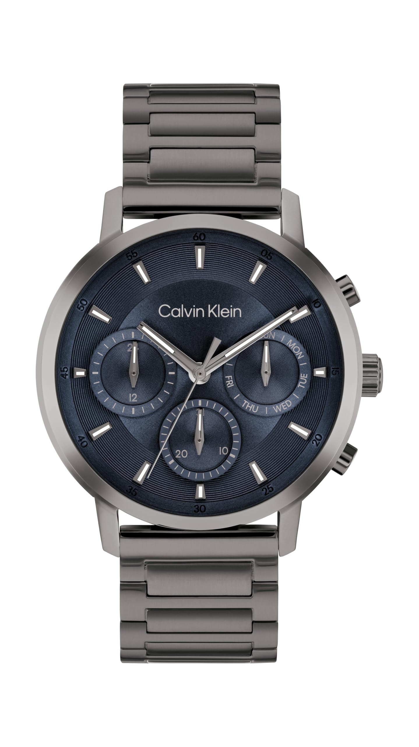 Calvin Klein Montre Analogique Multifunction à Quartz pour Homme Collection Gauge - Disponible avec Bracelet en Acier Inoxydable ou en Cuir