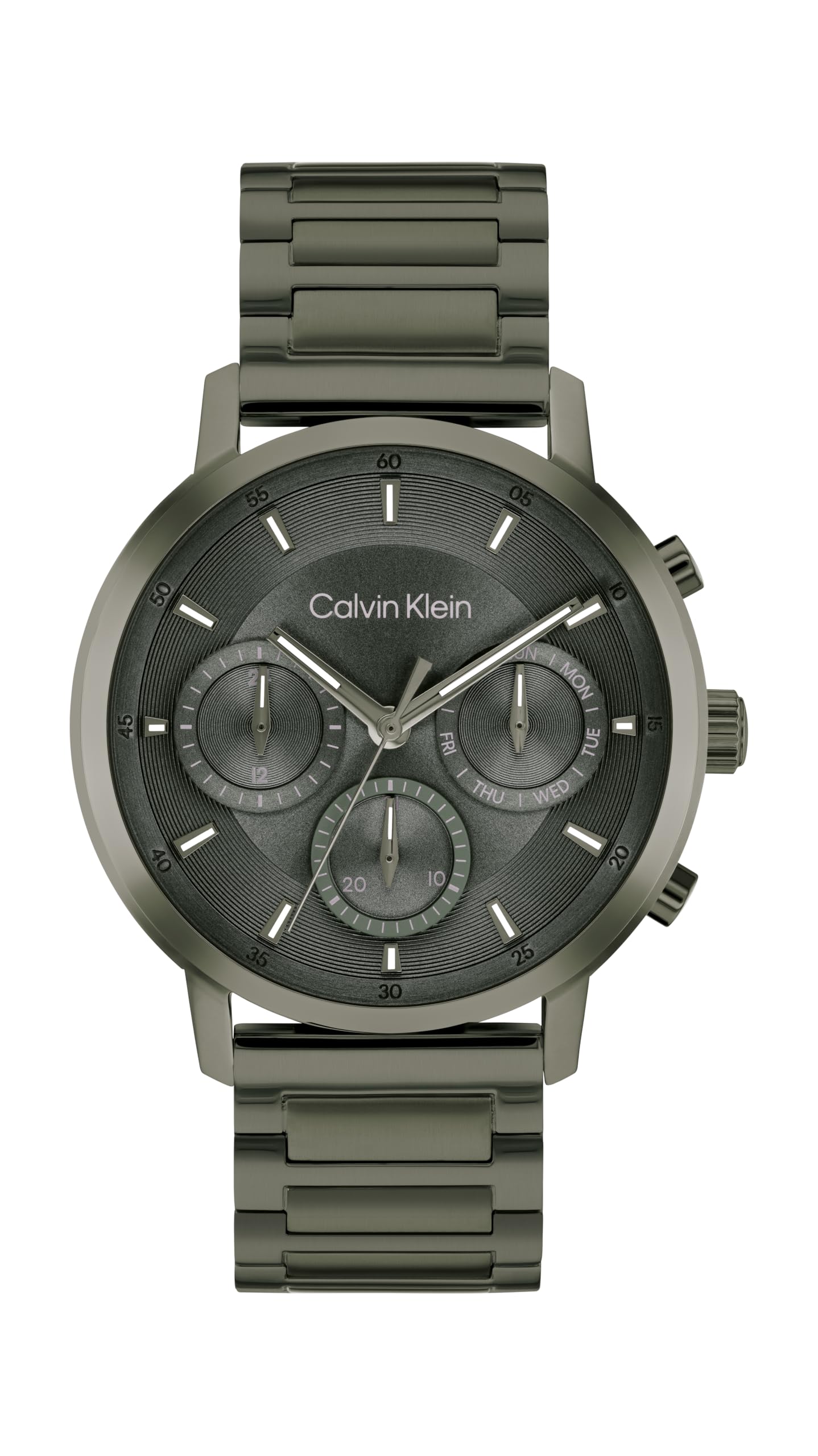 Calvin Klein Montre Analogique Multifunction à Quartz pour Homme Collection Gauge - Disponible avec Bracelet en Acier Inoxydable ou en Cuir