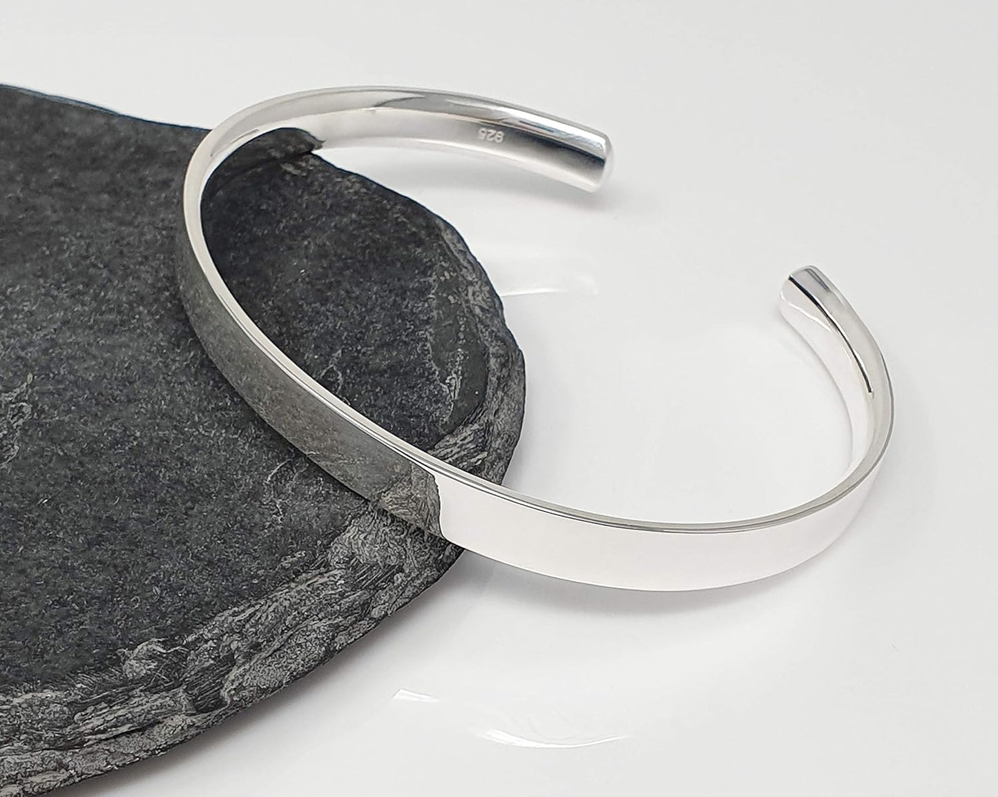 TreasureBay Bracelet jonc en argent sterling 925, Unisexe