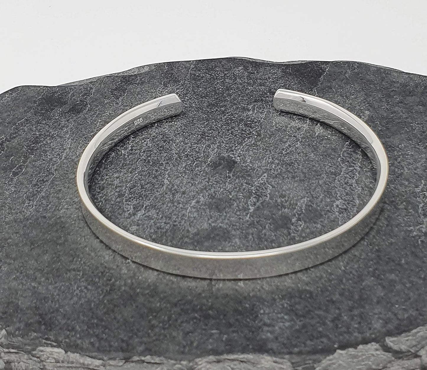 TreasureBay Bracelet jonc en argent sterling 925, Unisexe