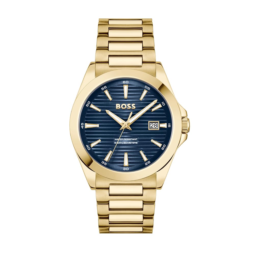 BOSS Montre à Mouvement à Quartz Trois Aiguilles pour Homme Collection Strike avec Bracelet en Acier Inoxydable