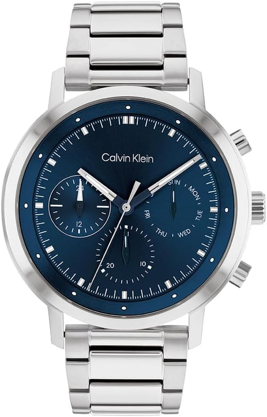 Calvin Klein Montre Analogique Multifunction à Quartz pour Homme Collection Gauge - Disponible avec Bracelet en Acier Inoxydable ou en Cuir