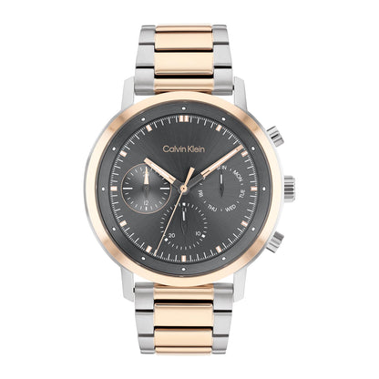 Calvin Klein Montre Analogique Multifunction à Quartz pour Homme Collection Gauge - Disponible avec Bracelet en Acier Inoxydable ou en Cuir