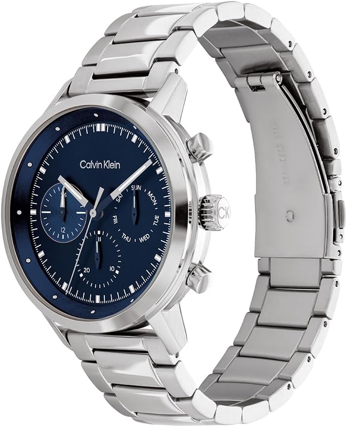 Calvin Klein Montre Analogique Multifunction à Quartz pour Homme Collection Gauge - Disponible avec Bracelet en Acier Inoxydable ou en Cuir