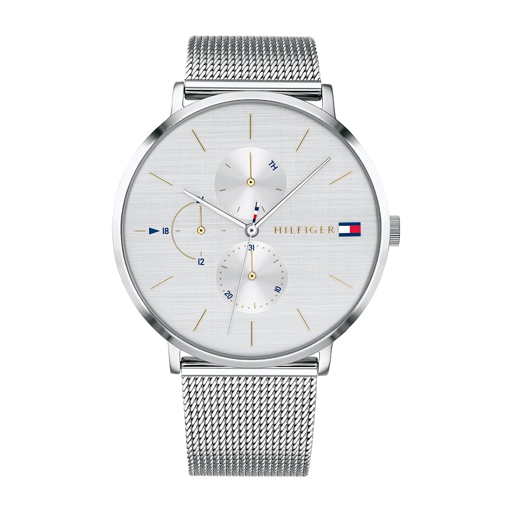 Tommy Hilfiger Montre Multifonction en Quartz pour Femme - 3 sous-Cadrans, Résistante à l'eau 3ATM avec Bracelet en Cuir ou en Acier Inoxydable en Maillons ou en Maille