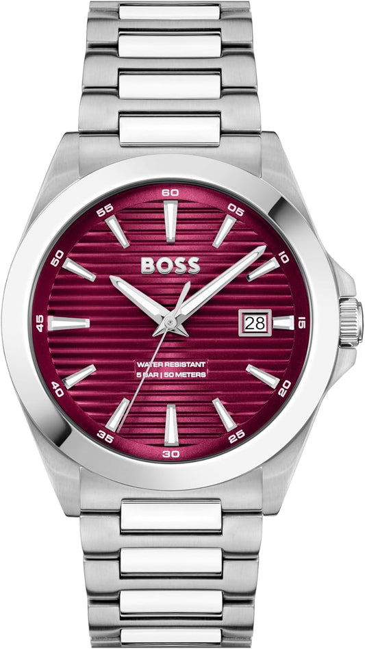 BOSS Montre à Mouvement à Quartz Trois Aiguilles pour Homme Collection Strike avec Bracelet en Acier Inoxydable