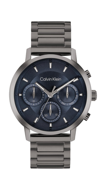 Calvin Klein Montre Analogique Multifunction à Quartz pour Homme Collection Gauge - Disponible avec Bracelet en Acier Inoxydable ou en Cuir