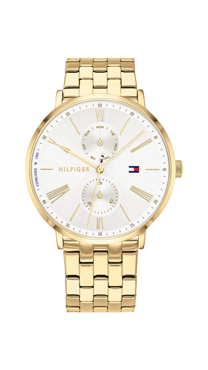 Tommy Hilfiger Montre Multifonction en Quartz pour Femme - 3 sous-Cadrans, Résistante à l'eau 3ATM avec Bracelet en Cuir ou en Acier Inoxydable en Maillons ou en Maille