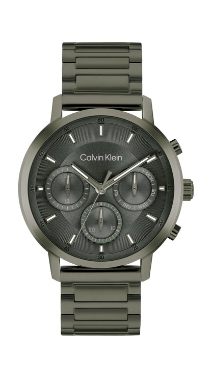 Calvin Klein Montre Analogique Multifunction à Quartz pour Homme Collection Gauge - Disponible avec Bracelet en Acier Inoxydable ou en Cuir