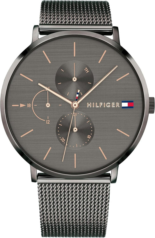 Tommy Hilfiger Montre Multifonction en Quartz pour Femme - 3 sous-Cadrans, Résistante à l'eau 3ATM avec Bracelet en Cuir ou en Acier Inoxydable en Maillons ou en Maille