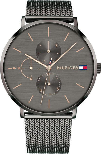 Tommy Hilfiger Montre Multifonction en Quartz pour Femme - 3 sous-Cadrans, Résistante à l'eau 3ATM avec Bracelet en Cuir ou en Acier Inoxydable en Maillons ou en Maille