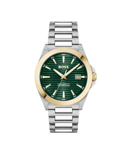 BOSS Montre à Mouvement à Quartz Trois Aiguilles pour Homme Collection Strike avec Bracelet en Acier Inoxydable