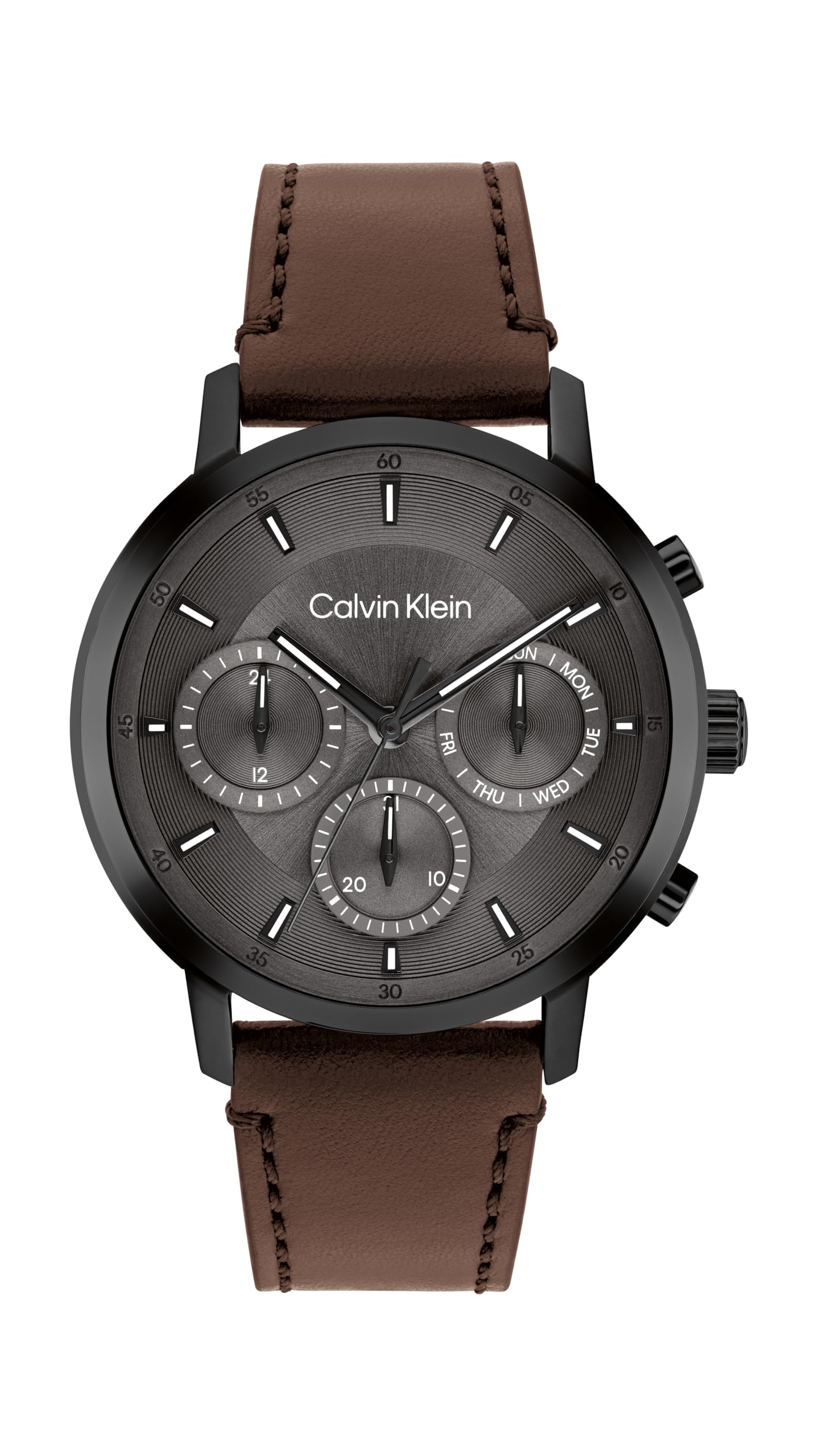 Calvin Klein Montre Analogique Multifunction à Quartz pour Homme Collection Gauge - Disponible avec Bracelet en Acier Inoxydable ou en Cuir
