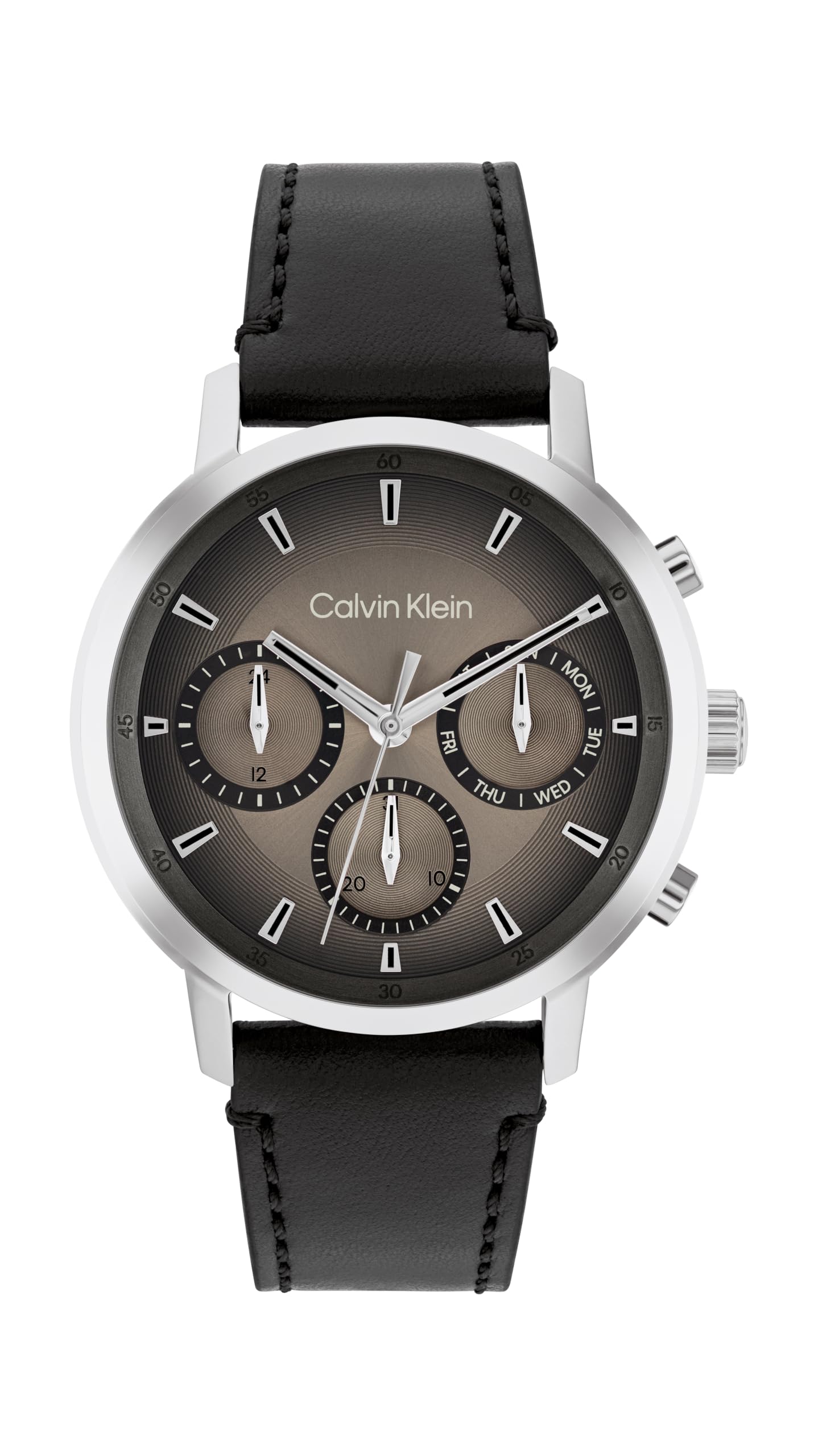 Calvin Klein Montre Analogique Multifunction à Quartz pour Homme Collection Gauge - Disponible avec Bracelet en Acier Inoxydable ou en Cuir