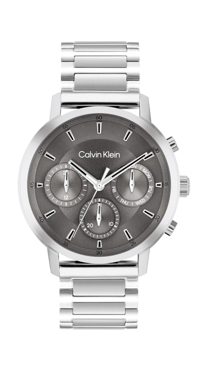 Calvin Klein Montre Analogique Multifunction à Quartz pour Homme Collection Gauge - Disponible avec Bracelet en Acier Inoxydable ou en Cuir