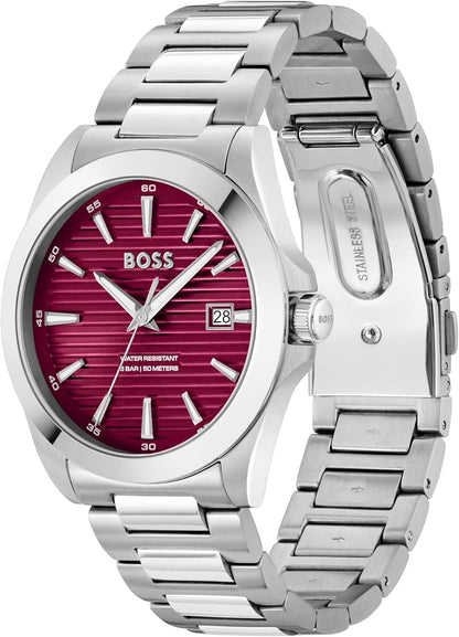 BOSS Montre à Mouvement à Quartz Trois Aiguilles pour Homme Collection Strike avec Bracelet en Acier Inoxydable