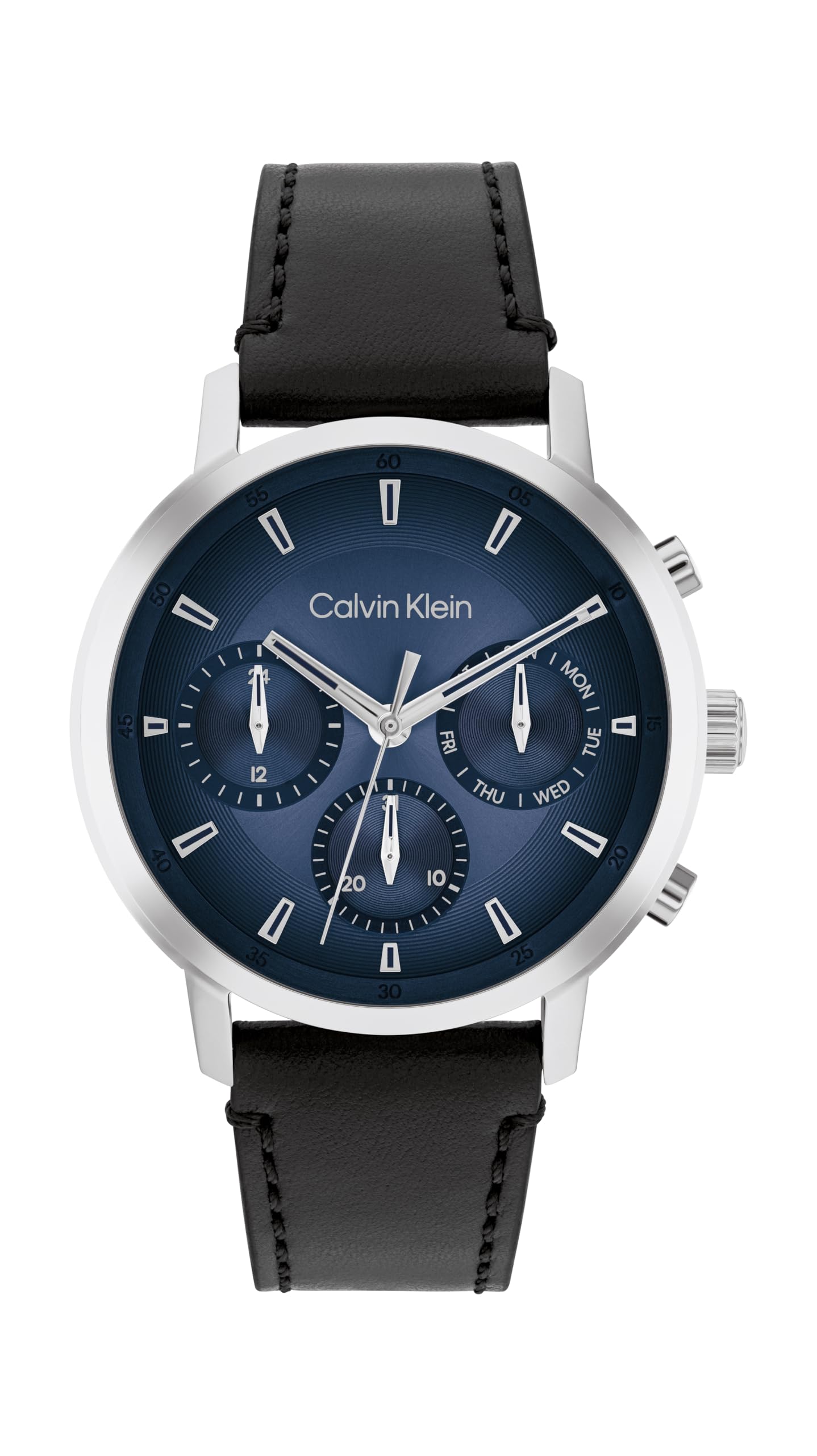 Calvin Klein Montre Analogique Multifunction à Quartz pour Homme Collection Gauge - Disponible avec Bracelet en Acier Inoxydable ou en Cuir