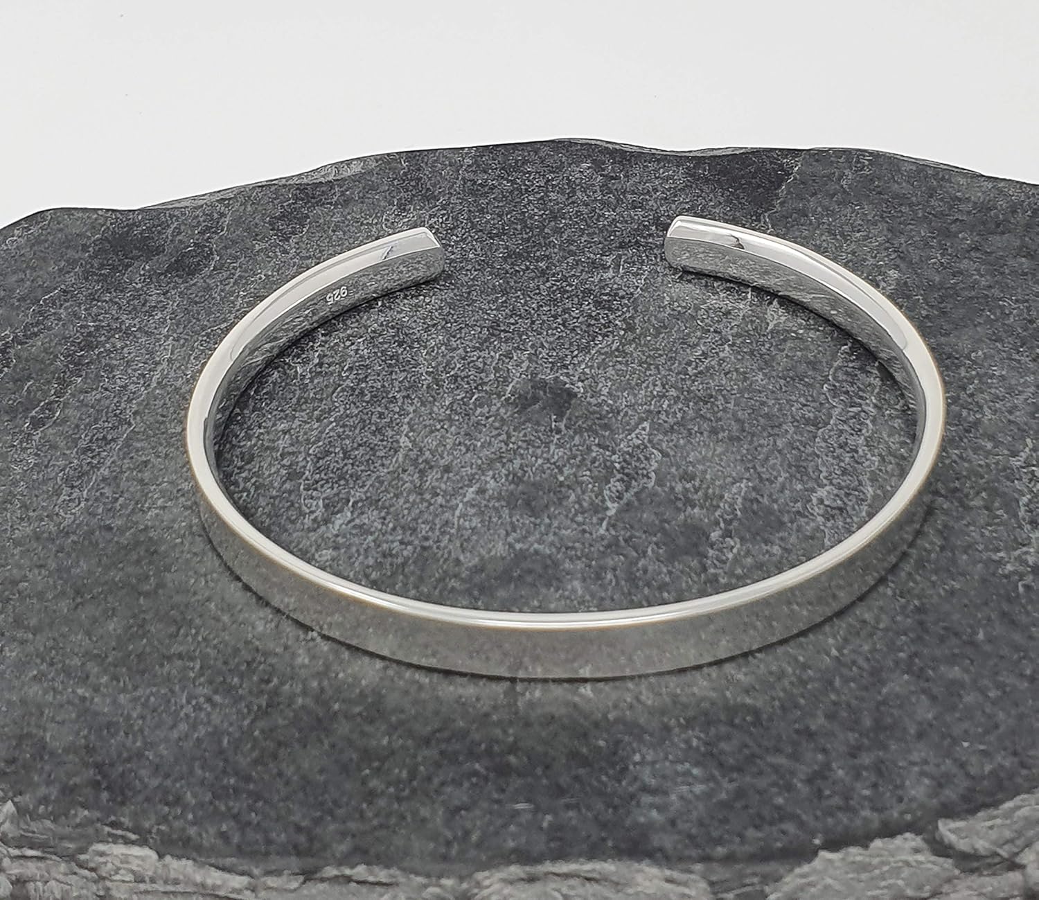 TreasureBay Bracelet jonc en argent sterling 925, Unisexe