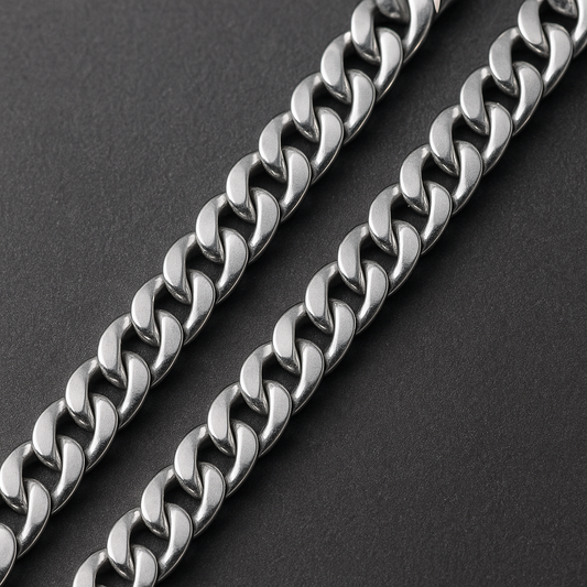 Chaîne Cubaine Homme/Femme en Acier Inoxydable Argent
